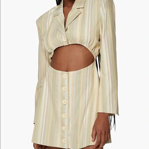 WeWoreWhat Striped Cream Dress